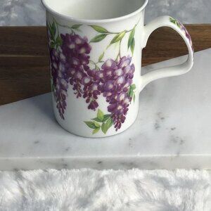 Roy Kirkham Purple Wisteria Fine Bone China Coffee Tea Cup or Mug England ~ EUC